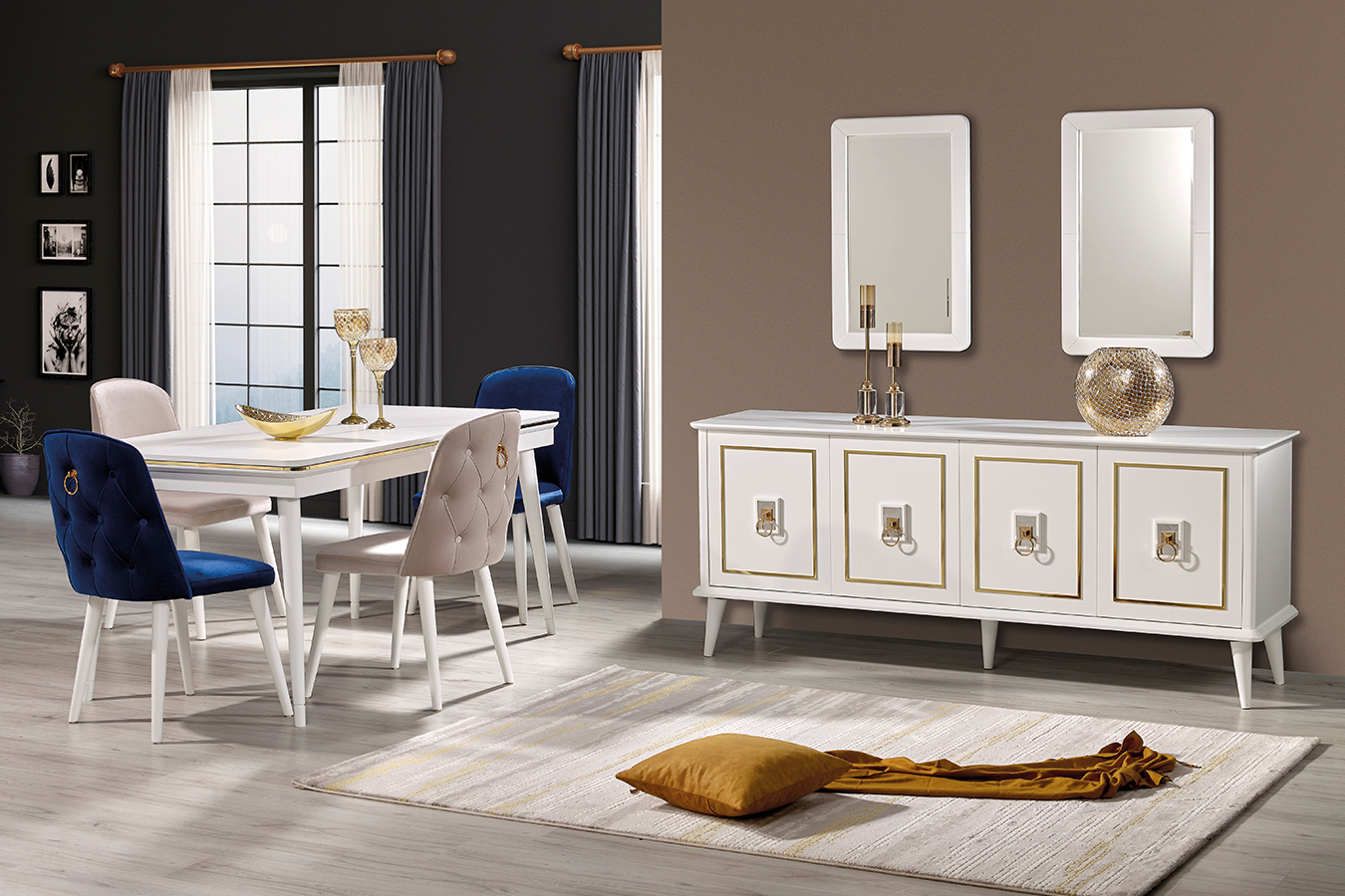 Pera White Dining Room